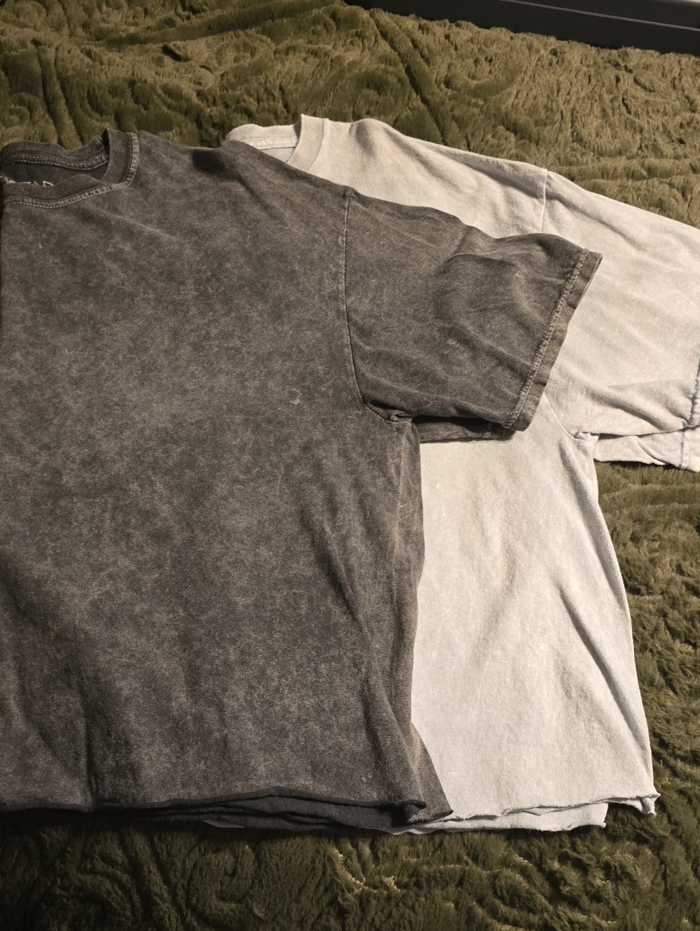Washed Crewneck Short Sleeve Tee - Charcoal & Light Gray